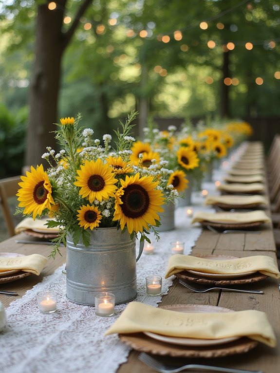 bright sunflower wedding centerpieces