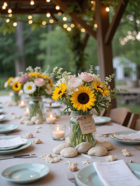 charming rustic mason jar centerpieces