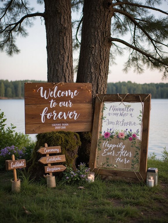 charming rustic wooden signage