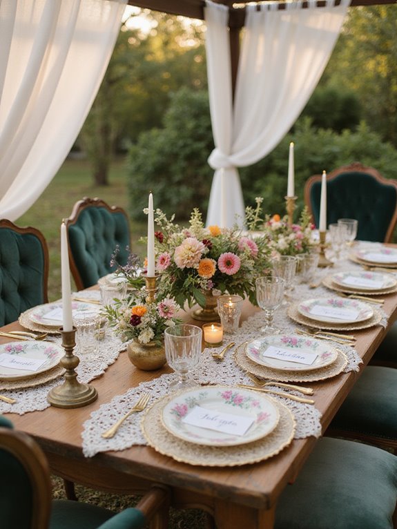 charming vintage tableware accents