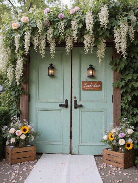 charming vintage wedding entrance