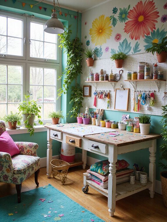 colorful and organized workspace