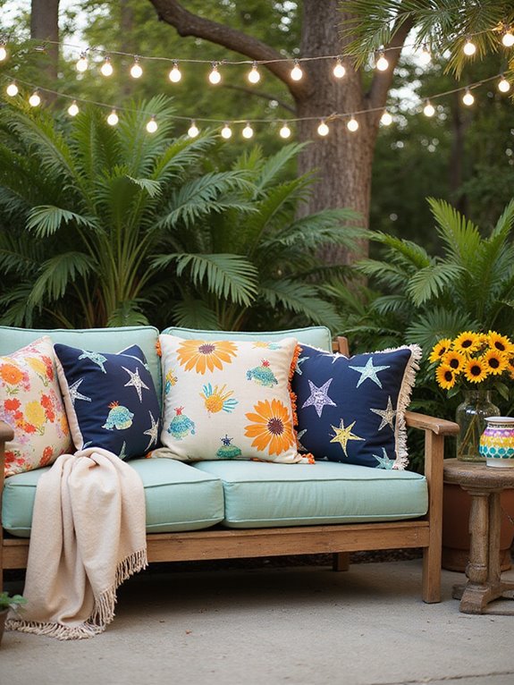 colorful cozy throw pillows