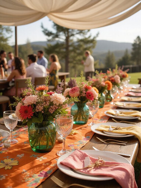 colorful table linen ideas