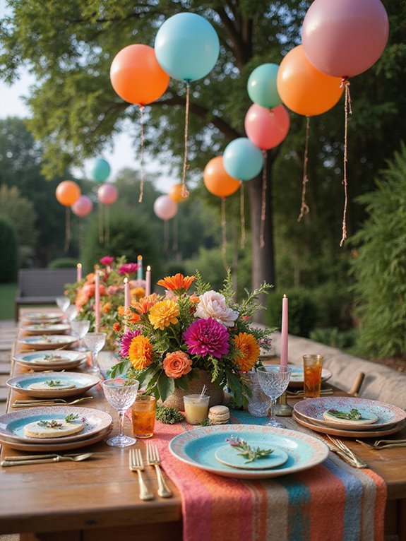colorful table settings inspiration