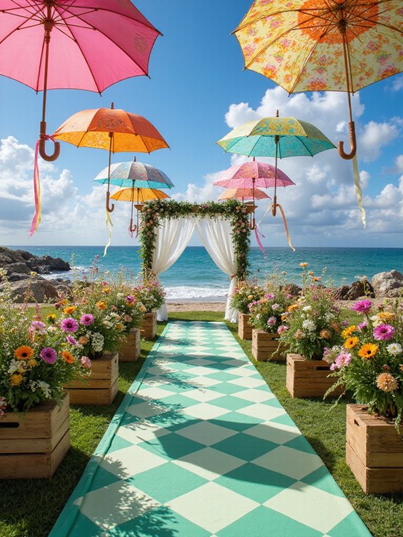 colorful umbrellas for weddings
