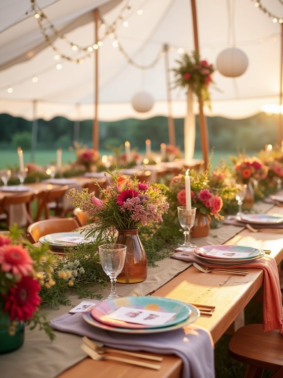 colorful vibrant wedding settings