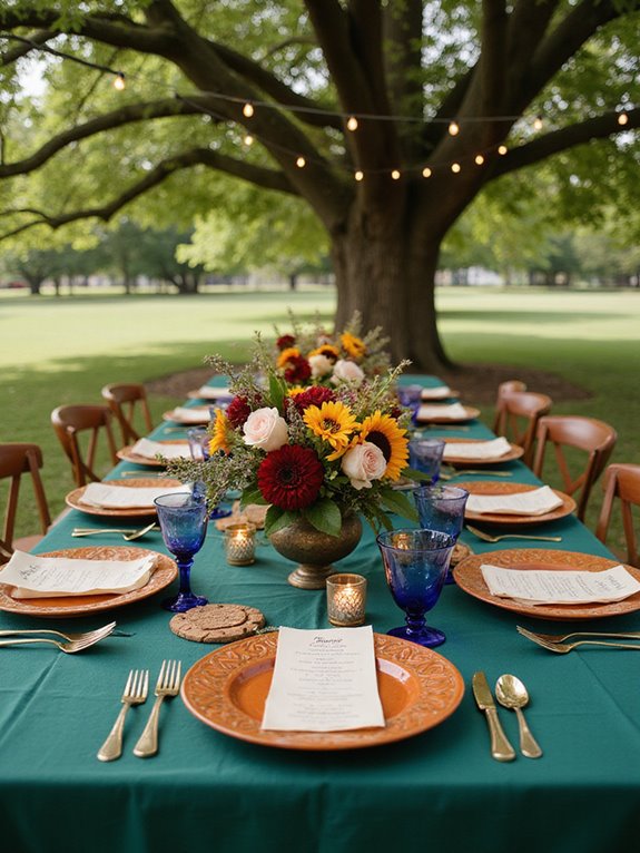 colorful wedding table decor