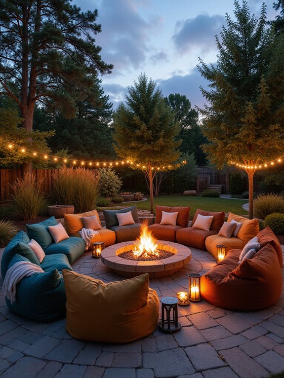 cozy colorful outdoor seating