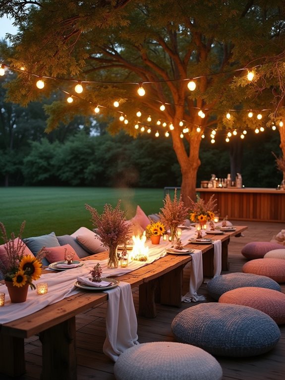 cozy fire pit gathering