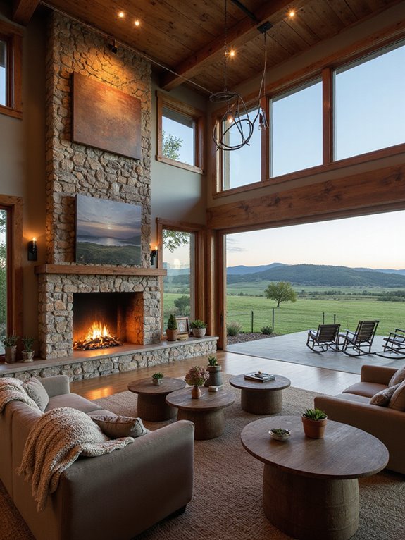 cozy fireplace enhances comfort