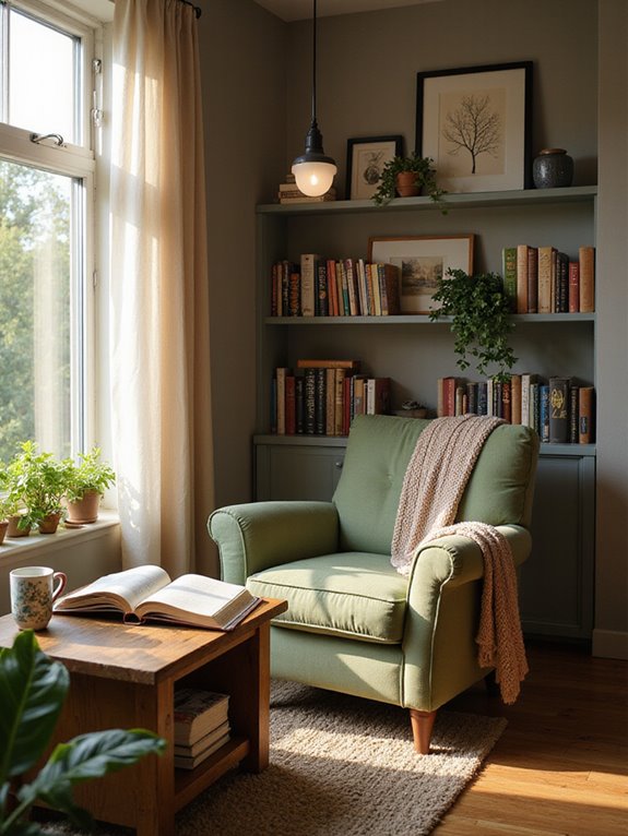 cozy nook with warm lighting