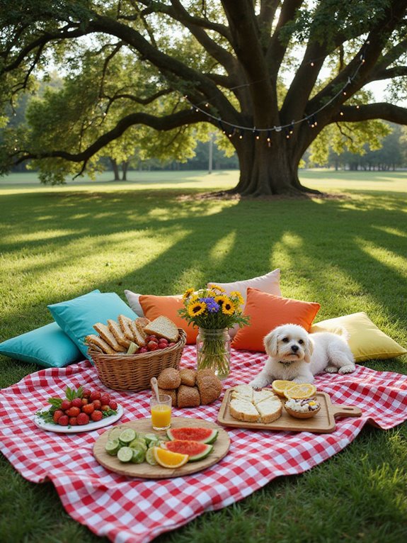 cozy outdoor picnic setup