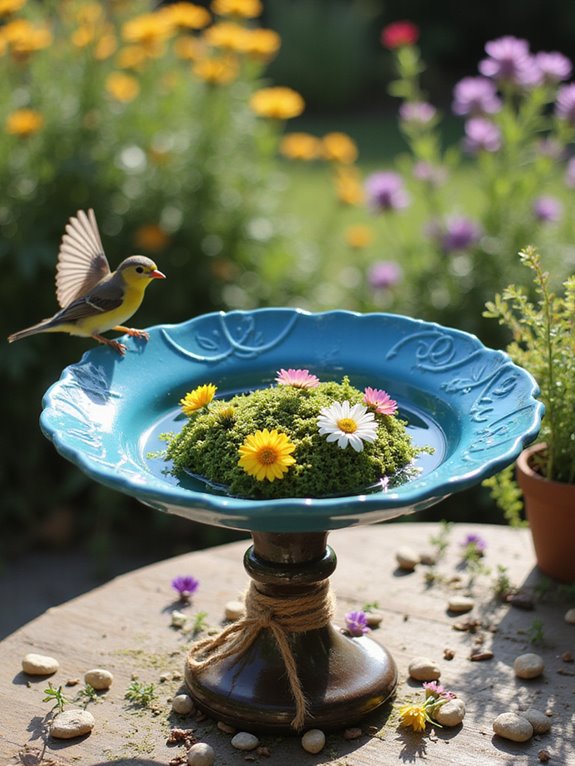 diy tabletop bird bath