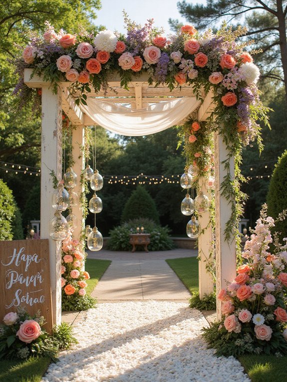 dramatic floral wedding installations