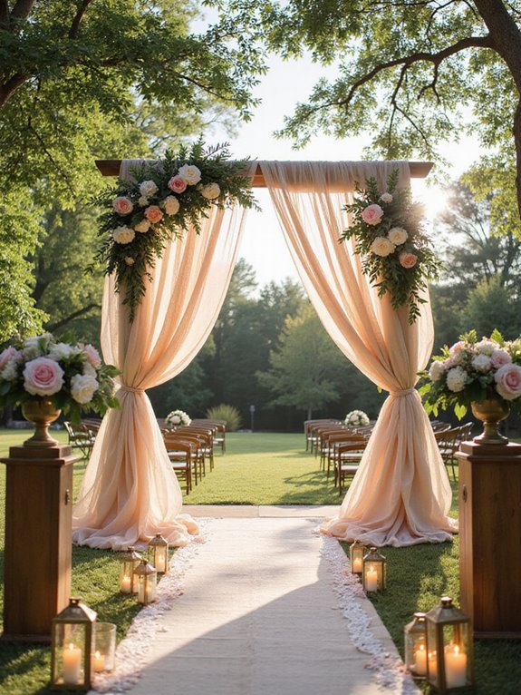 draped fabric wedding decor