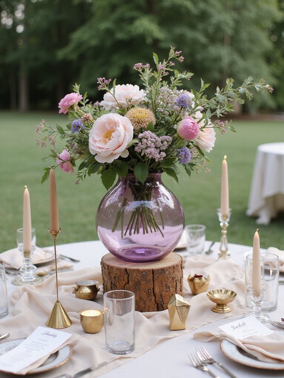 dynamic mixed material centerpieces