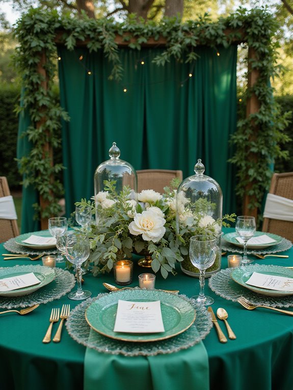 elegant emerald green settings
