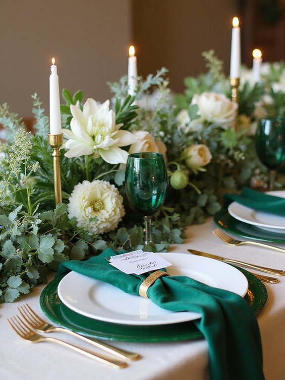 elegant emerald table settings