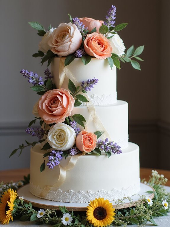 elegant floral wedding toppers