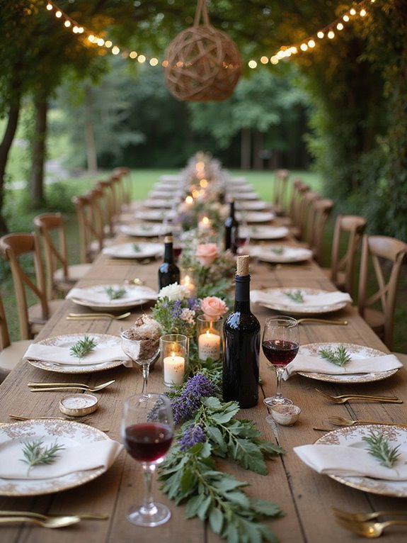 elegant wine themed table settings
