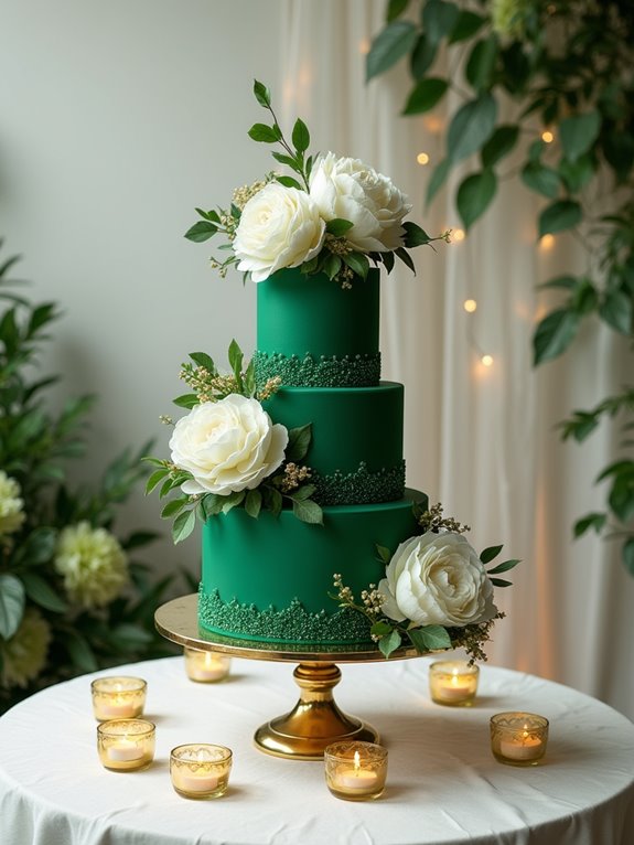 emerald green wedding cake