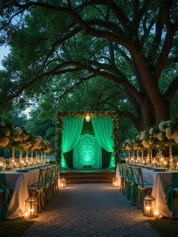 emerald lighting enhances ambiance