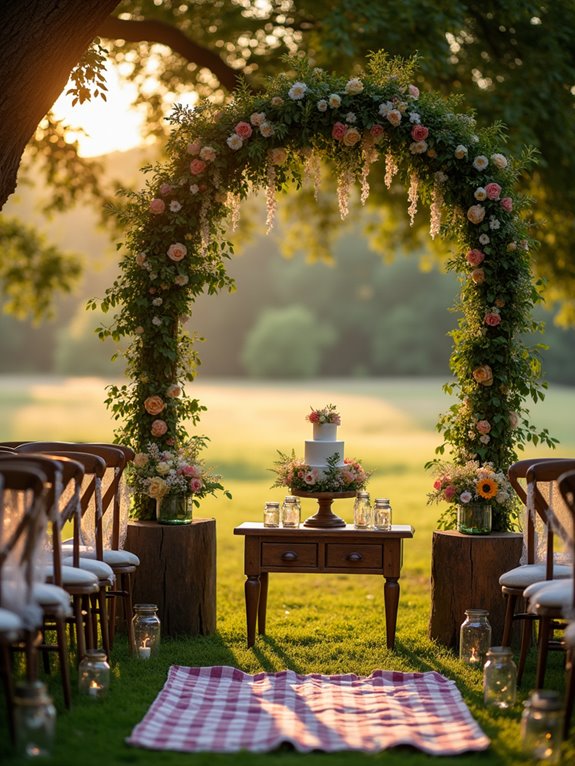 enchanting outdoor wedding picnic
