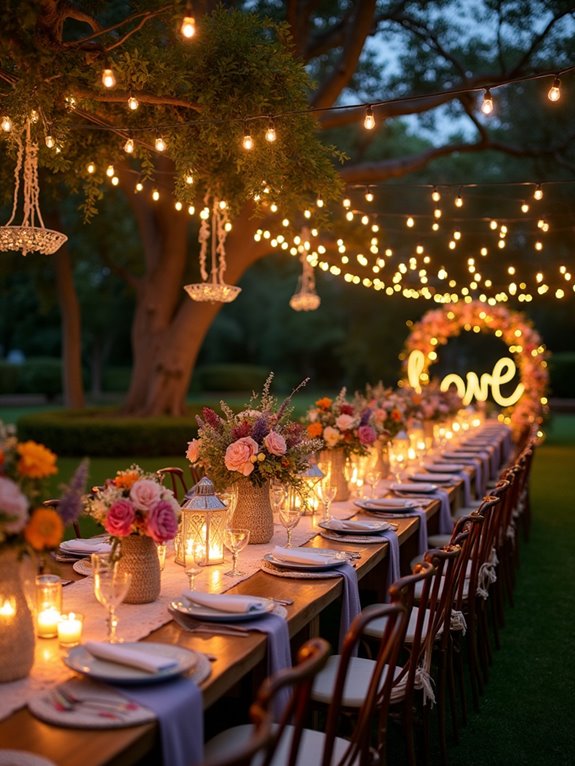 enchanting summer wedding lighting