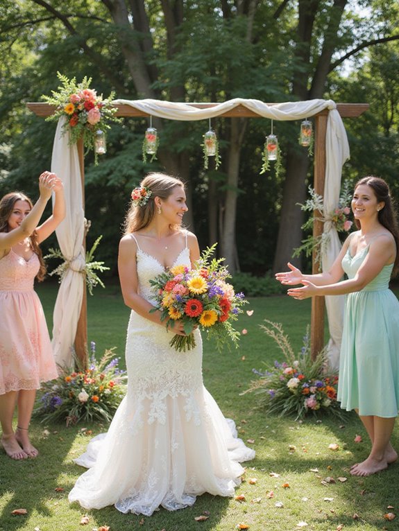 exciting summer bouquet toss