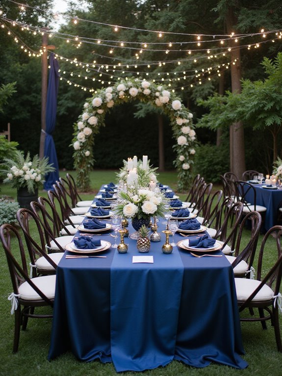 festive navy wedding favors