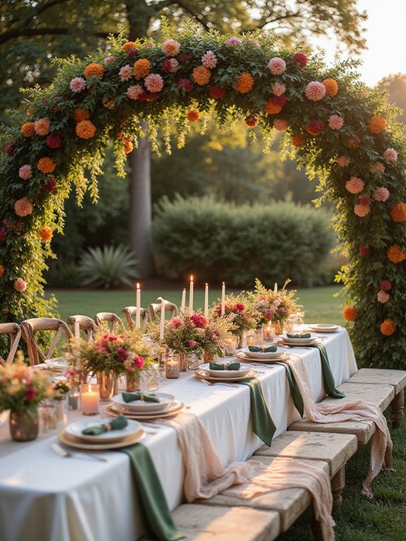 floral arches enhance tablescape elegance