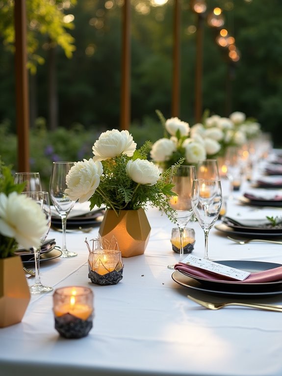 geometric modern wedding decor