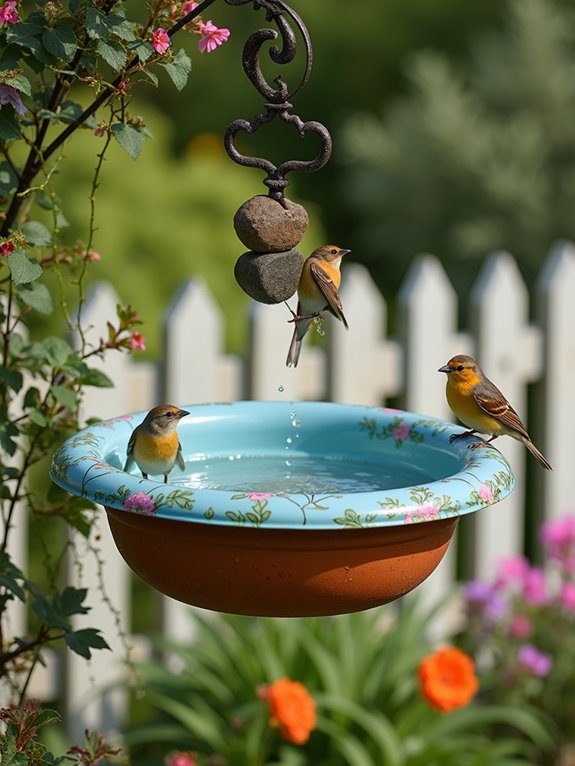 hanging bird bath creation