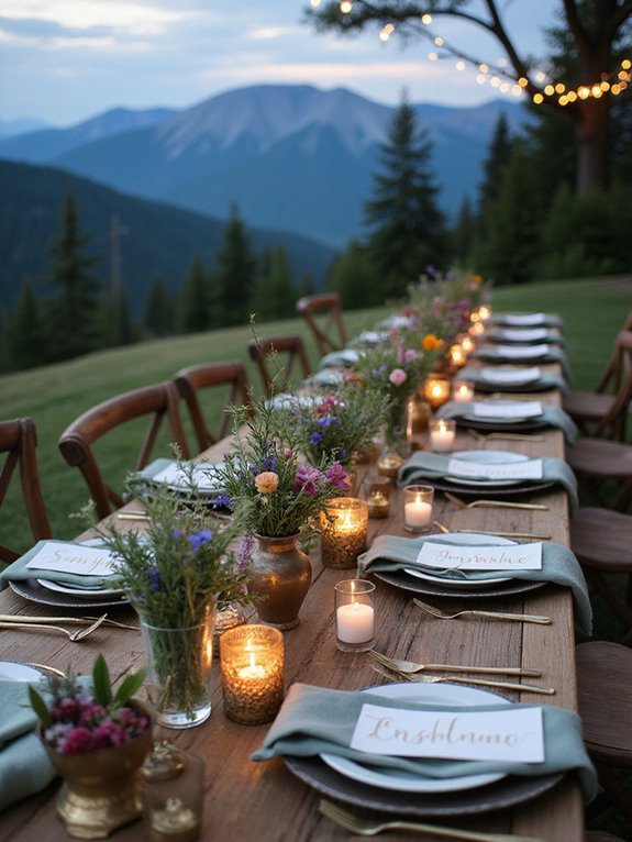 herbal wedding table decor