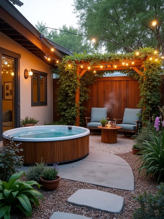 hot tub backyard oasis