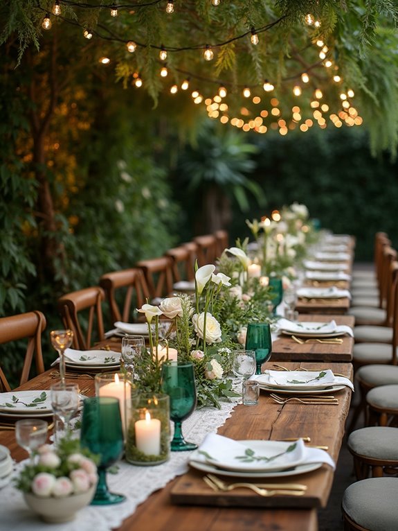 leafy accents for elegance