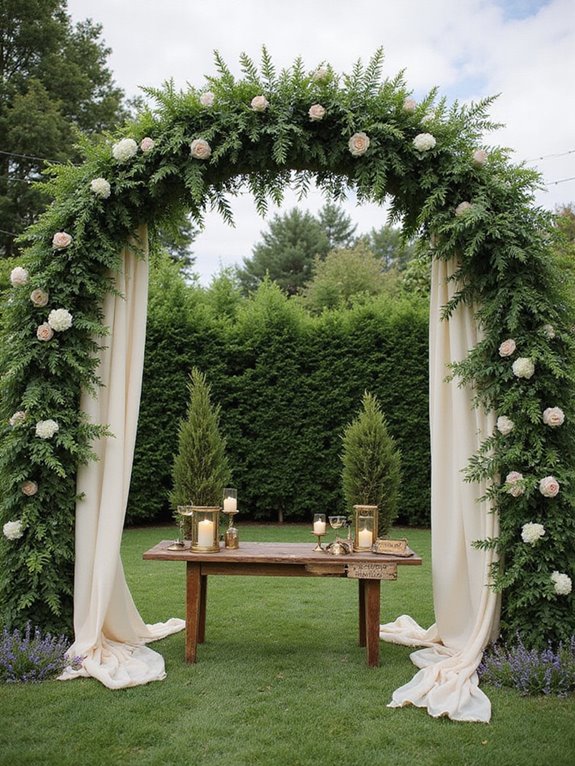 lush greenery ceremony arch
