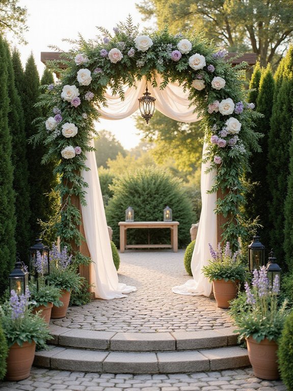 lush greenery wedding entrance