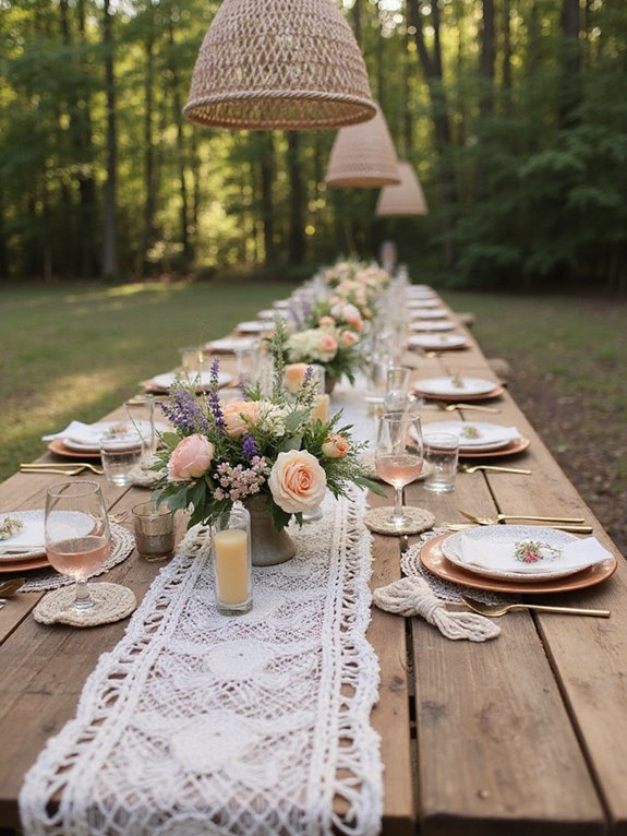 macrame and lace decor