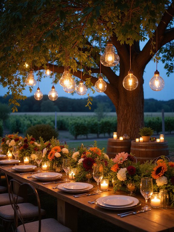 magical vineyard evening lighting
