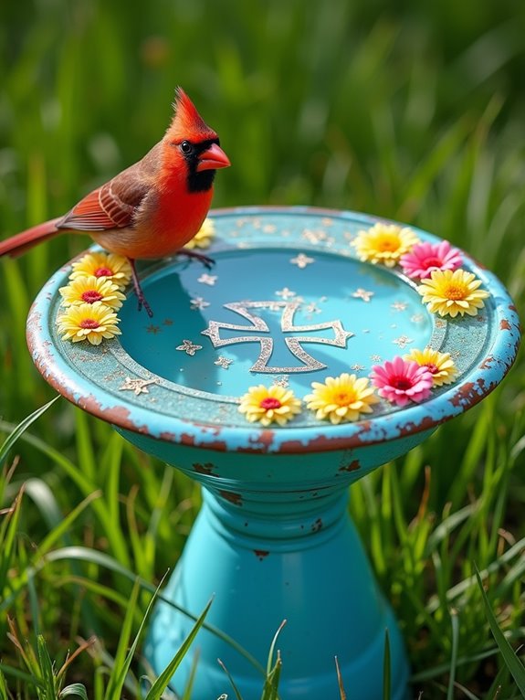maltese cross bird bath