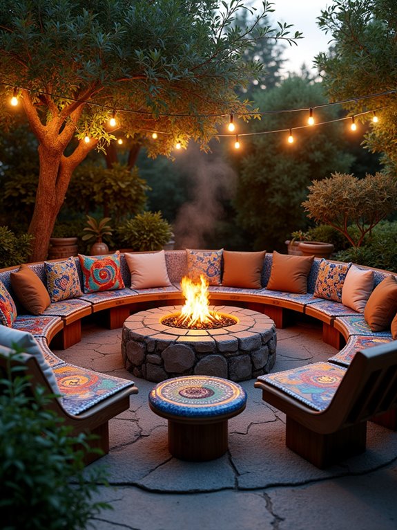 mosaic seating for outdoor spaces