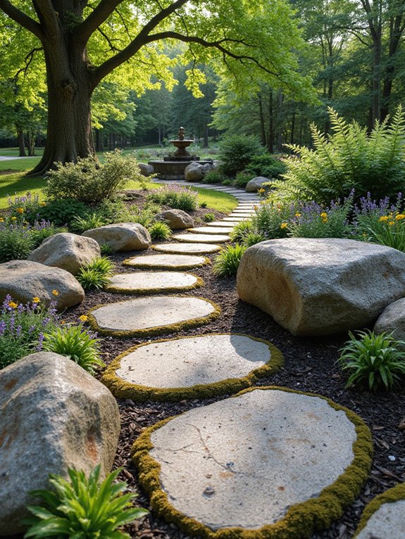 natural stone garden edging
