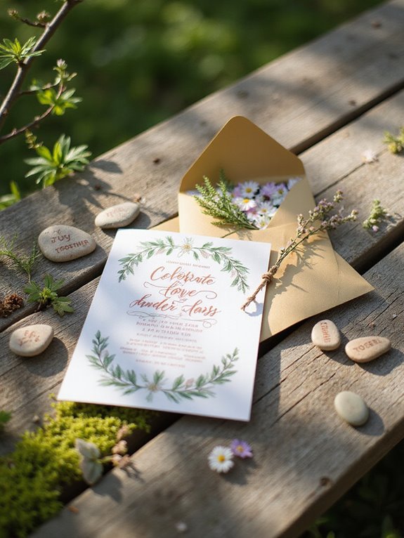 nature inspired rustic invitations