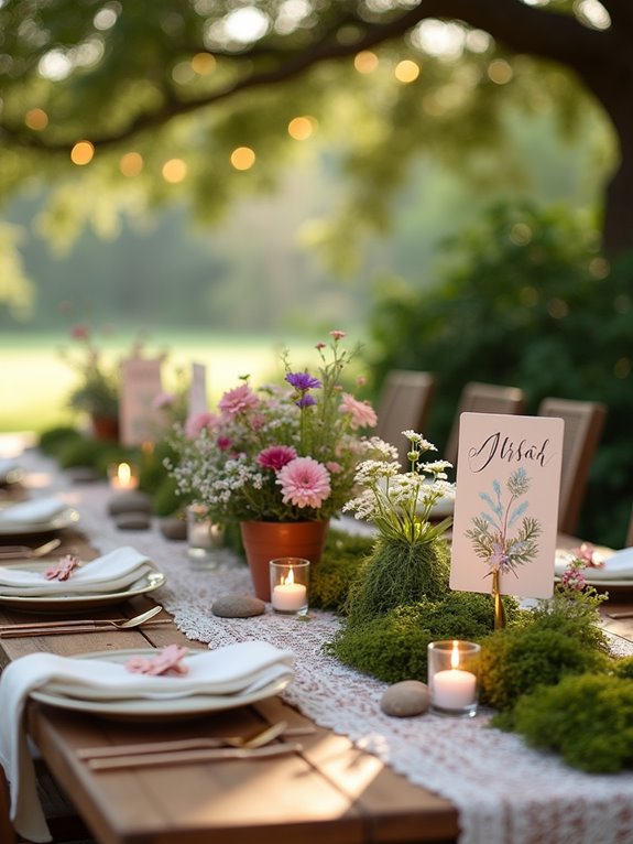 nature inspired wedding table decor