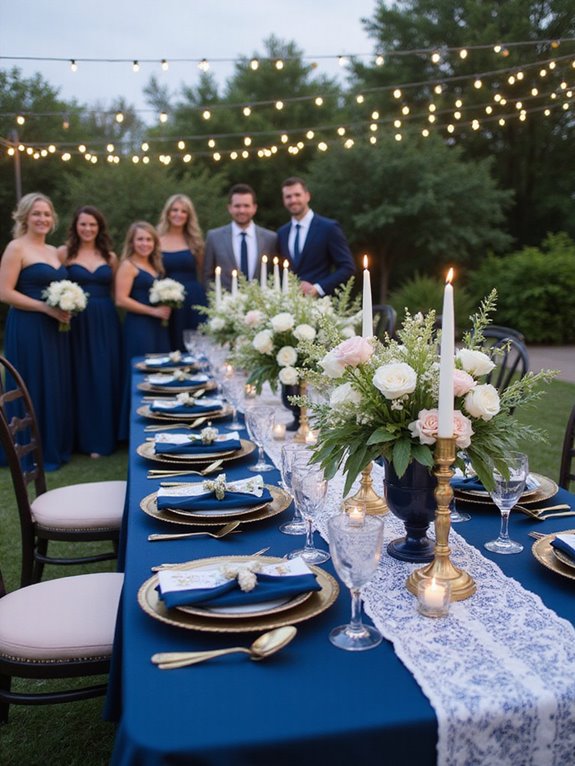 navy blue bridal elegance