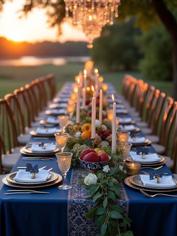 navy elegance with gold accents