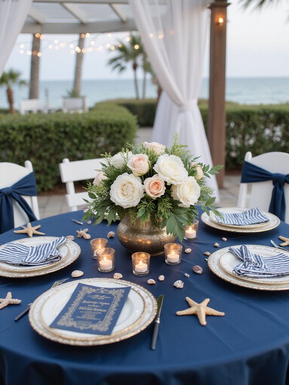 navy wedding invitation elegance