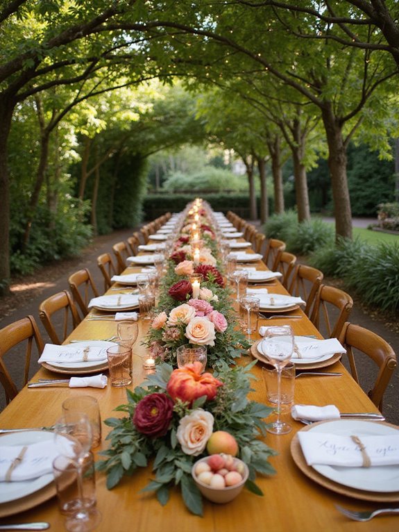 ombre floral table decor